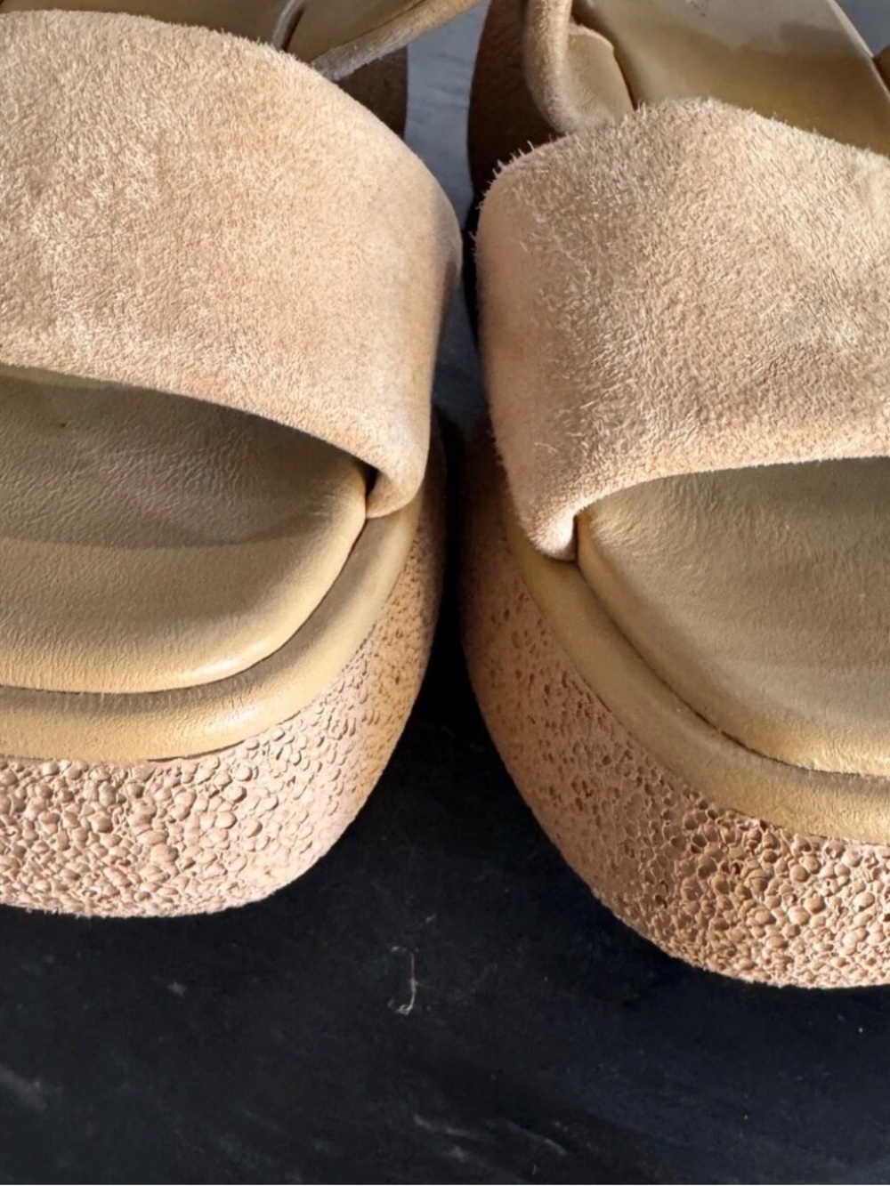 Vince Laguna platform suede beige tan nude sandals 8.5 - Picture 11 of 12